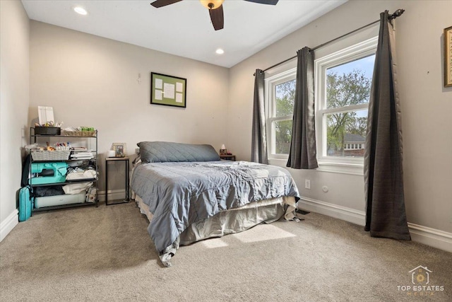 309 E Elm St, Villa Park, IL 60181 - carpeted bedroom with baseboards, ceiling fan, and recessed lighting
