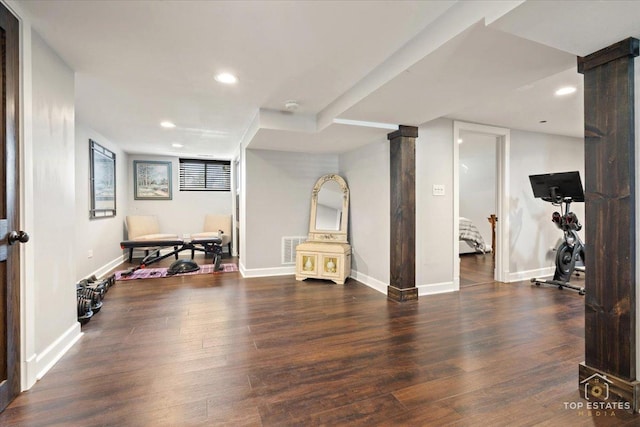 309 E Elm St, Villa Park, IL 60181 - interior space featuring baseboards, recessed lighting, wood finished floors, and visible vents