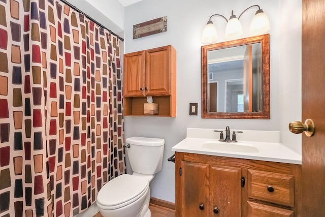 7330 Fairview Ave Unit 104, Downers Grove, IL 60516 - full bathroom featuring vanity, toilet, and a shower with curtain