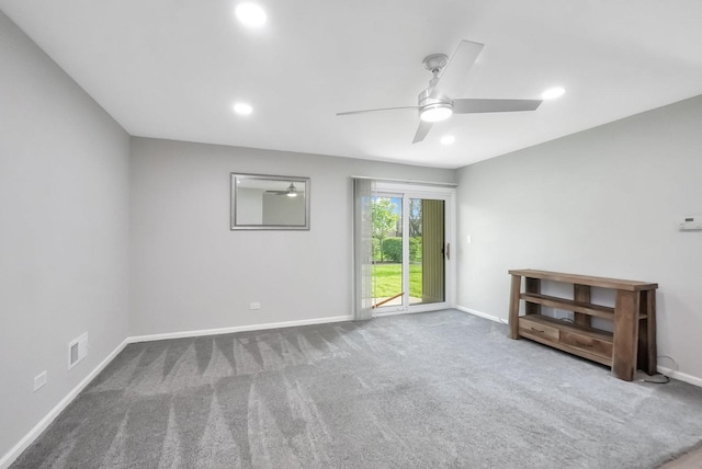 7330 Fairview Ave Unit 104, Downers Grove, IL 60516 - carpeted spare room featuring baseboards, a ceiling fan, recessed lighting, and visible vents