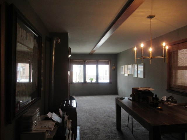 2952 S Bonfield St, Chicago, IL 60608 - living room with plenty of natural light, carpet, and an inviting chandelier