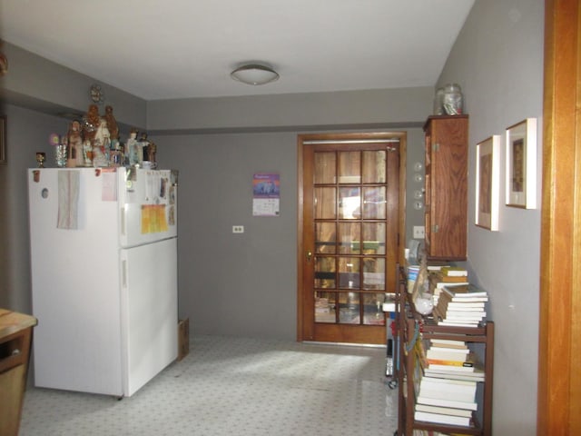 2952 S Bonfield St, Chicago, IL 60608 - kitchen featuring light colored carpet and freestanding refrigerator