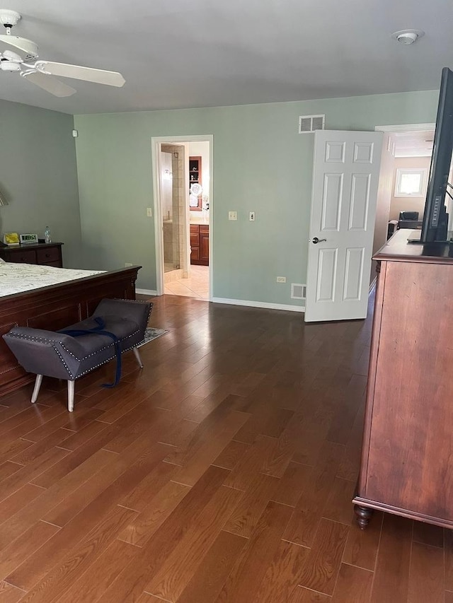 24270 N Forest Dr, Lake Zurich, IL 60047 - interior space featuring a ceiling fan, dark wood-style flooring, and baseboards