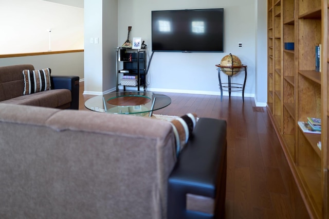 24270 N Forest Dr, Lake Zurich, IL 60047 - living room featuring dark wood finished floors and baseboards