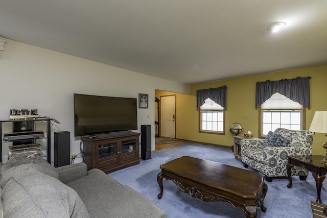 view of carpeted living area