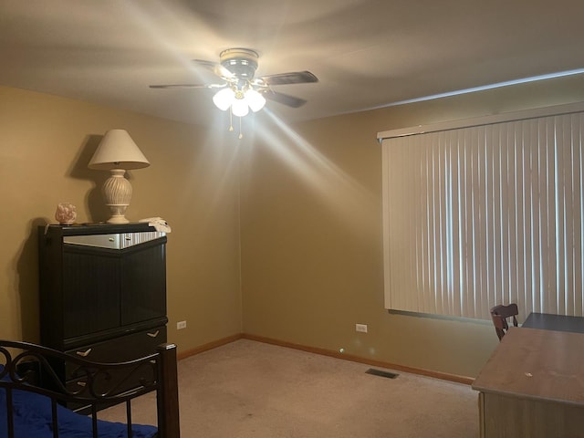 4305 W Termunde Dr, Alsip, IL 60803 - interior space featuring baseboards, a ceiling fan, carpet flooring, and visible vents