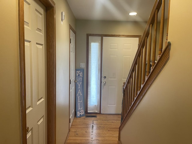 4305 W Termunde Dr, Alsip, IL 60803 - foyer entrance featuring recessed lighting, visible vents, light wood finished floors, and stairway