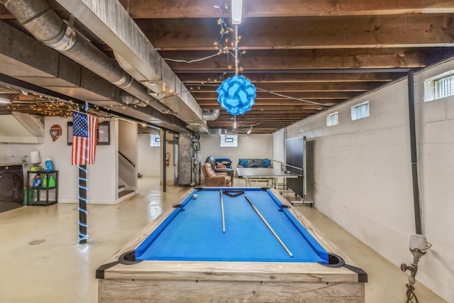 3448 Ann St, Lansing, IL 60438 - game room with pool table and concrete floors