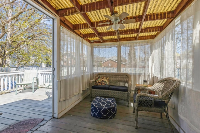 3448 Ann St, Lansing, IL 60438 - sunroom featuring ceiling fan