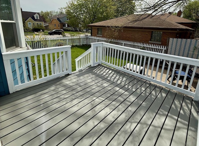 3448 Ann St, Lansing, IL 60438 - deck with a lawn, a residential view, and a fenced backyard