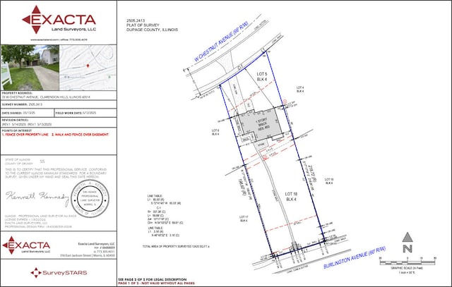 33 Chestnut Ave, Clarendon Hills, IL 60514 - survey map / technical document