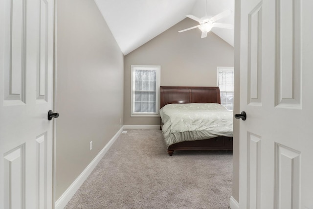 1309 Broad Creek Rd, Bloomington, IL 61704 - carpeted bedroom with baseboards, vaulted ceiling, and multiple windows