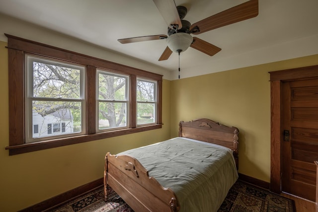130 N Elm St, Leland, IL 60531 - bedroom with baseboards and ceiling fan
