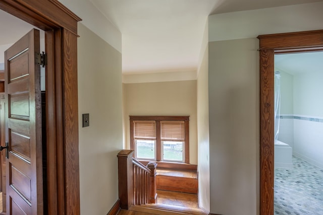 130 N Elm St, Leland, IL 60531 - corridor with an upstairs landing