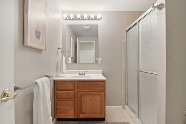 7770 Farrell Dr, Lakewood, IL 60014 - full bath featuring a stall shower, vanity, and tile patterned flooring