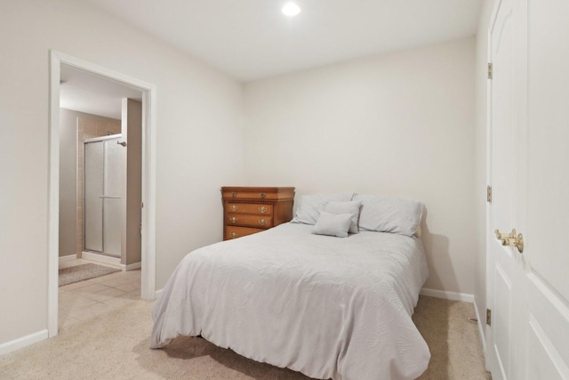 7770 Farrell Dr, Lakewood, IL 60014 - bedroom with light colored carpet, recessed lighting, and ensuite bath