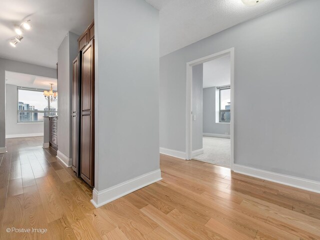 474 N Lake Shore Dr Unit 4808, Chicago, IL 60611 - corridor featuring light wood-style floors, plenty of natural light, and a chandelier