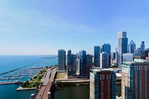 474 N Lake Shore Dr Unit 4808, Chicago, IL 60611 - bird's eye view with a city view and a water view