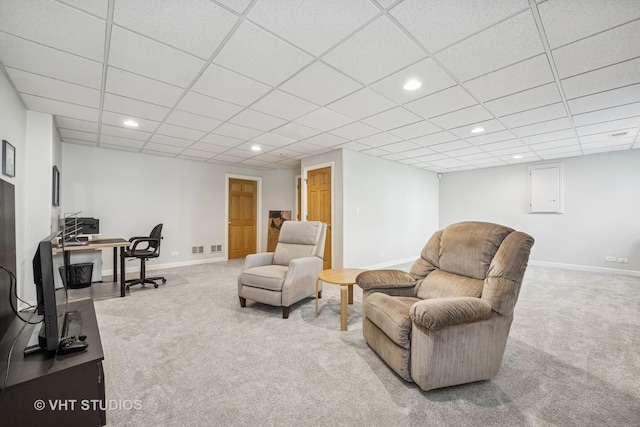 874 W Goodrich Pl, Palatine, IL 60067 - office space with carpet, baseboards, recessed lighting, and a drop ceiling