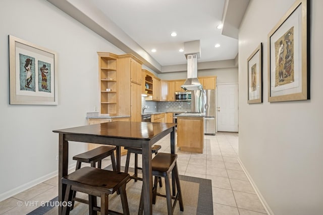874 W Goodrich Pl, Palatine, IL 60067 - dining room featuring light tile patterned floors, baseboards, and recessed lighting