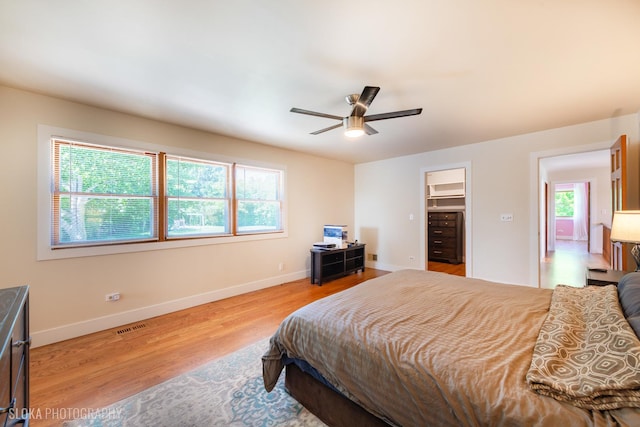 1 Byron Ct, Hawthorn Woods, IL 60047 - bedroom with wood finished floors, baseboards, a spacious closet, and a ceiling fan