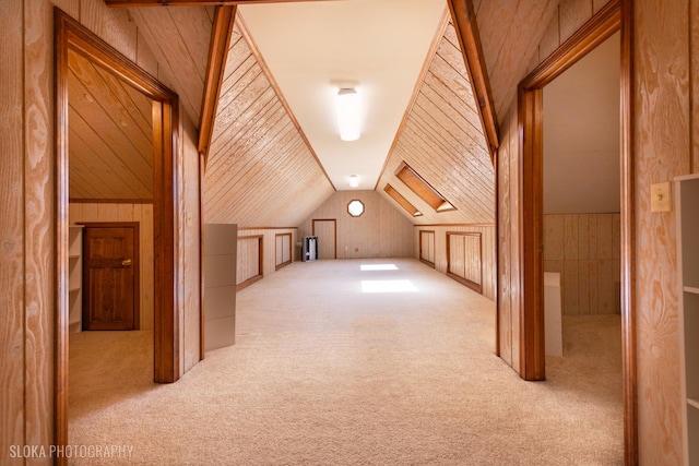 1 Byron Ct, Hawthorn Woods, IL 60047 - bonus room featuring carpet flooring, wood walls, and lofted ceiling