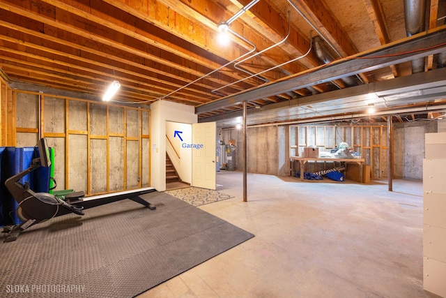 1 Byron Ct, Hawthorn Woods, IL 60047 - unfinished basement with stairs and water heater