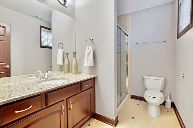 5912 N NW Hwy, Chicago, IL 60631 - full bathroom with toilet, a shower stall, vanity, and baseboards