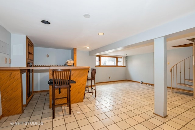 6004 S Kolmar Ave, Chicago, IL 60629 - kitchen featuring baseboards, recessed lighting, and light tile patterned floors