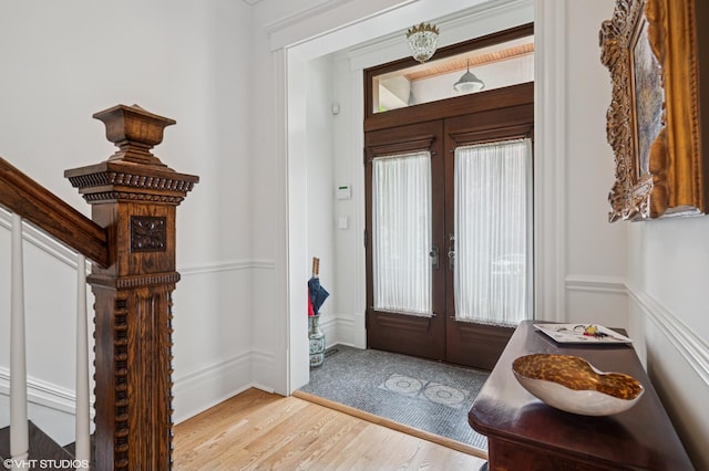 2535 N Burling St, Chicago, IL 60614 - foyer entrance featuring french doors, wood finished floors, and plenty of natural light
