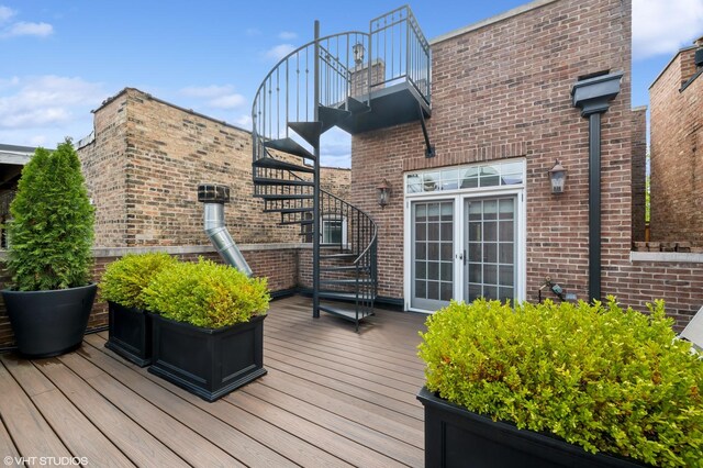 2535 N Burling St, Chicago, IL 60614 - deck featuring stairs and french doors
