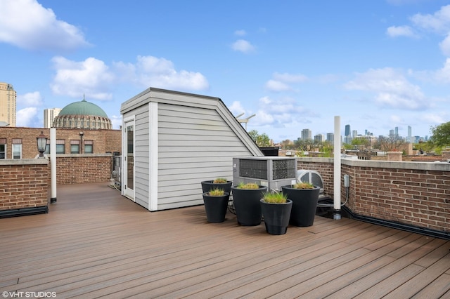 2535 N Burling St, Chicago, IL 60614 - wooden deck with a skyline view