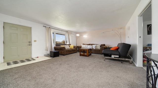 view of carpeted living area