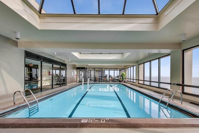 pool with a skylight