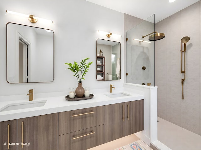 118 Lockerbie Ln, Wilmette, IL 60091 - bathroom with double vanity and walk in shower