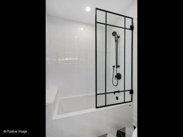 118 Lockerbie Ln, Wilmette, IL 60091 - full bath with bath / shower combo with glass door and tile patterned floors