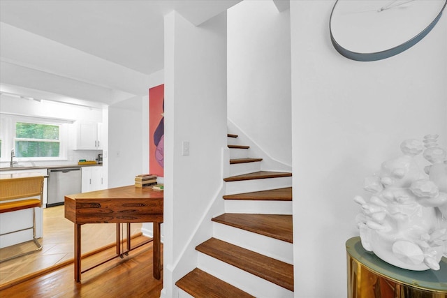 707 W Vermont Ave, Urbana, IL 61801 - stairway with wood finished floors