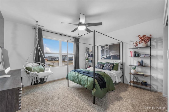 10102 Jonamac Ave, Huntley, IL 60142 - bedroom with carpet floors, ceiling fan, and baseboards