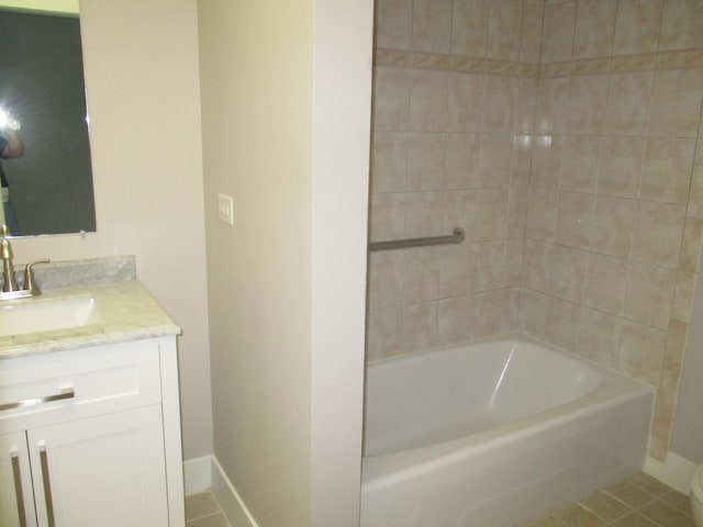 27094 W Lakeview Dr S, Lake Barrington, IL 60084 - full bathroom with vanity, shower / bath combination, and tile patterned floors