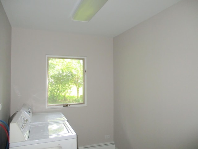 27094 W Lakeview Dr S, Lake Barrington, IL 60084 - laundry area featuring washer and clothes dryer and baseboard heating