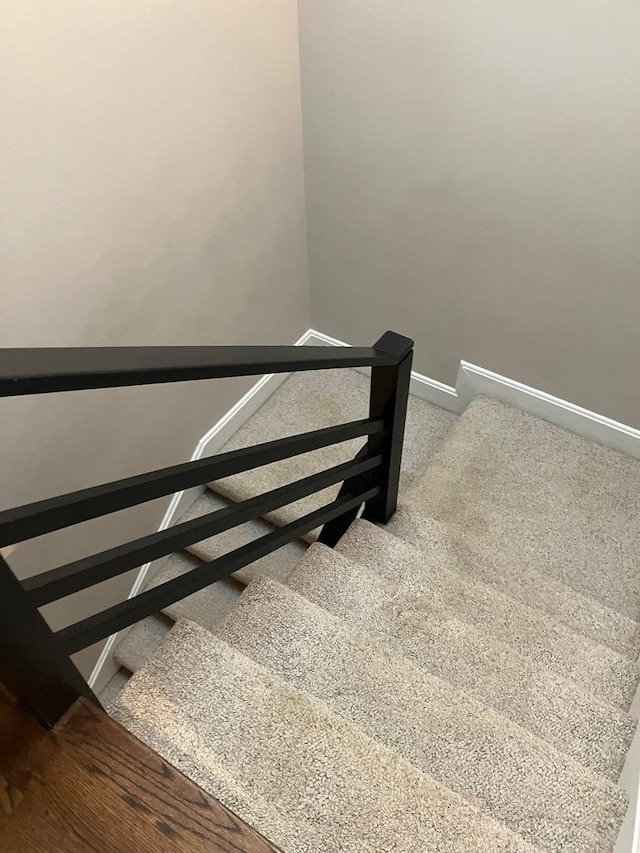 27094 W Lakeview Dr S, Lake Barrington, IL 60084 - staircase featuring baseboards and carpet floors