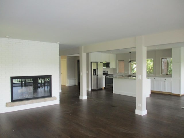 27094 W Lakeview Dr S, Lake Barrington, IL 60084 - unfurnished living room with dark wood finished floors