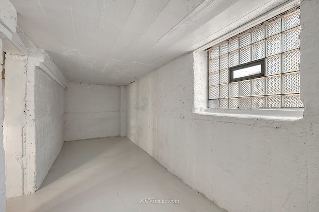 below grade area featuring plenty of natural light