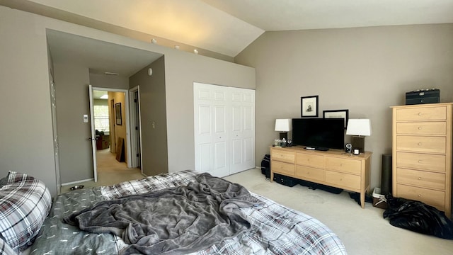 4434 Edinburg Ln Unit 0, Hanover Park, IL 60133 - bedroom with a closet, lofted ceiling, and light colored carpet
