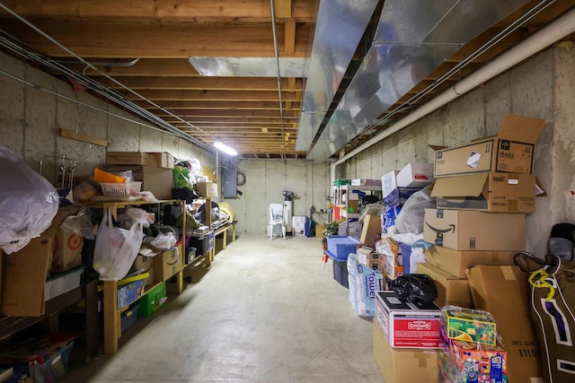 storage area featuring electric panel