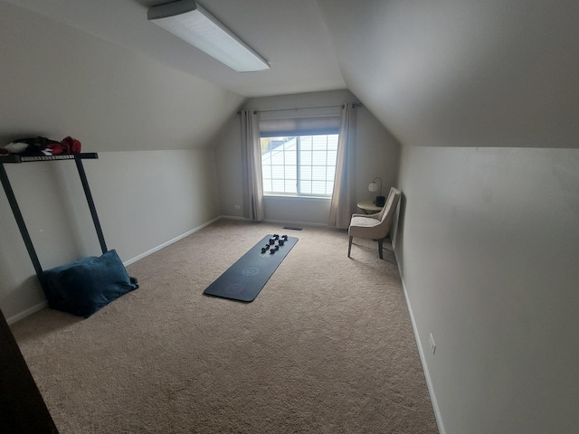 368 W Winchester Dr, Round Lake, IL 60073 - additional living space with baseboards, lofted ceiling, and carpet