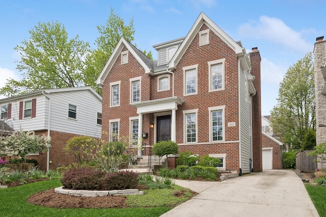 840 S Madison St, Hinsdale, IL 60521 - colonial house featuring brick siding