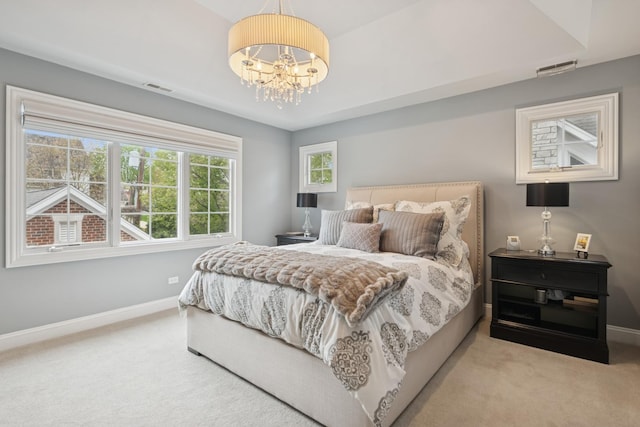 840 S Madison St, Hinsdale, IL 60521 - carpeted bedroom with baseboards and a chandelier