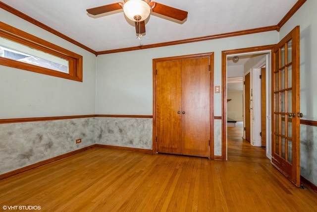 10740 S Drew St, Chicago, IL 60643 - unfurnished room featuring wood finished floors, a ceiling fan, and crown molding