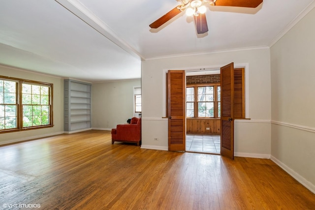 10740 S Drew St, Chicago, IL 60643 - unfurnished room with wood finished floors, ceiling fan, and ornamental molding